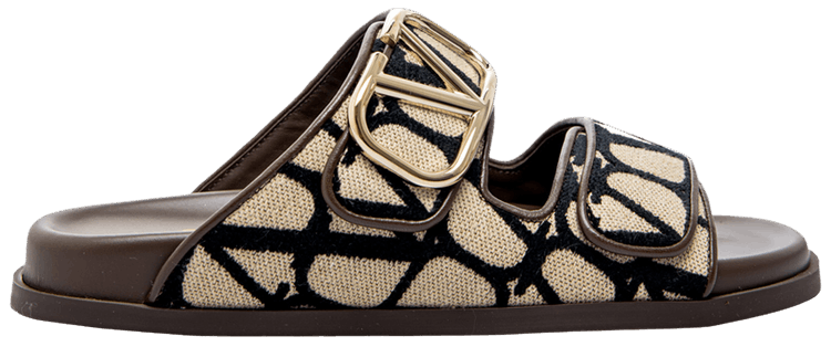 Valentino Wmns Toile Iconographe Double Strap Sandal VLogo   Brown