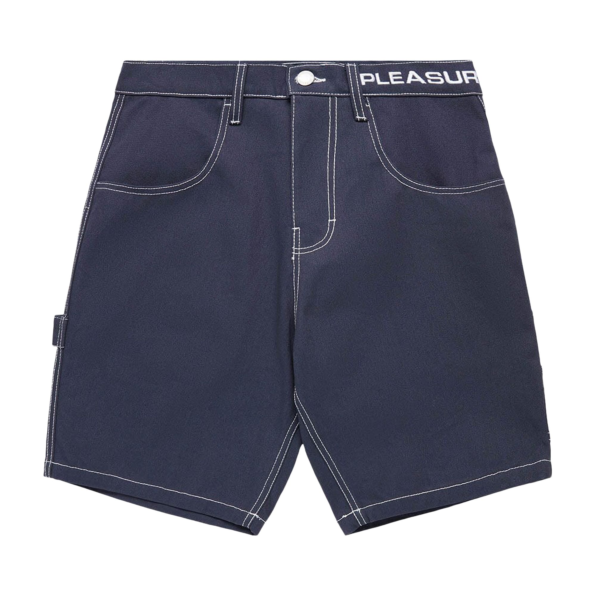 Pre-owned Pleasures Kort Painter Shorts 'navy' | Blue | Men's Size 28