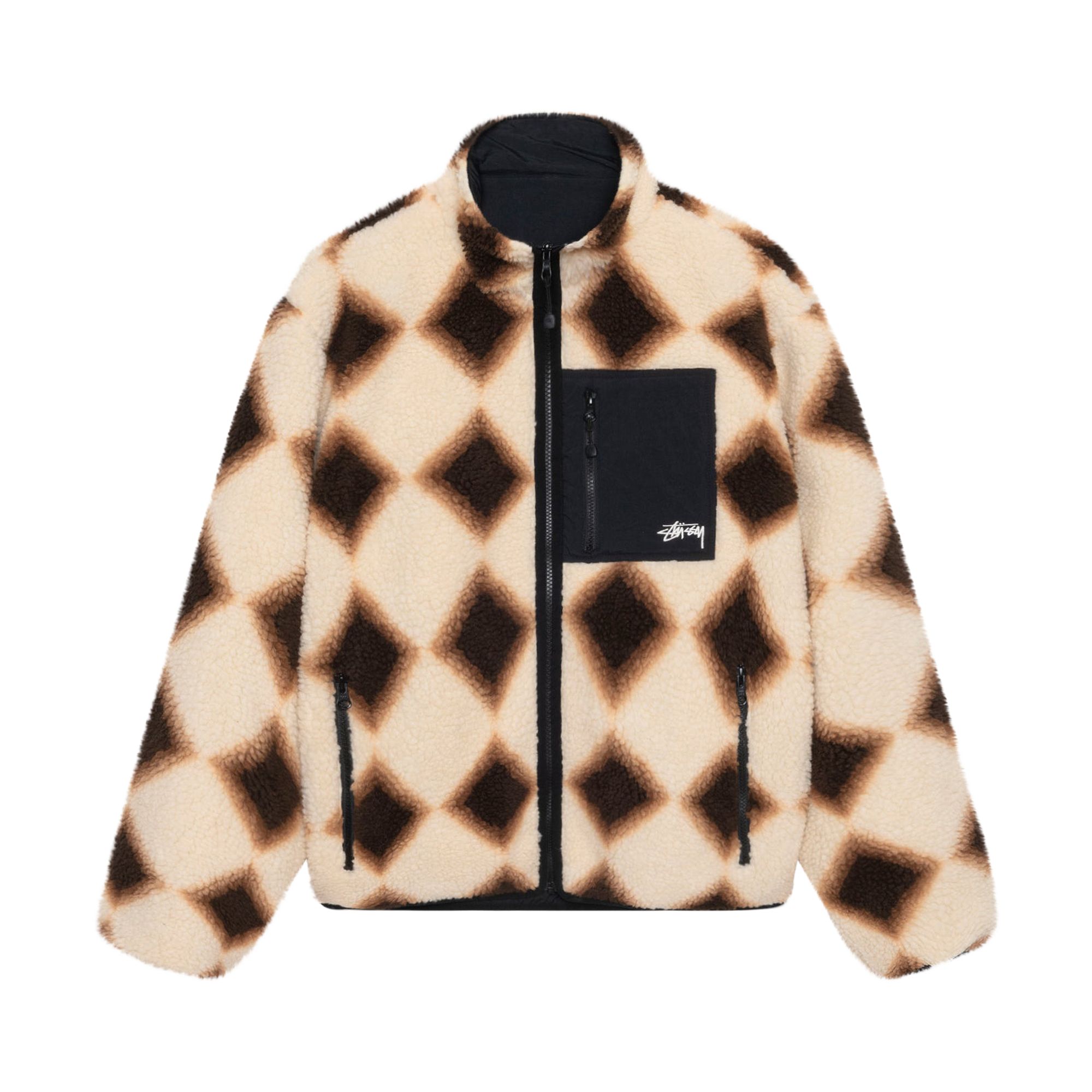Stussy Sherpa Reversible Jacket 'Tan' | Men's Size XL