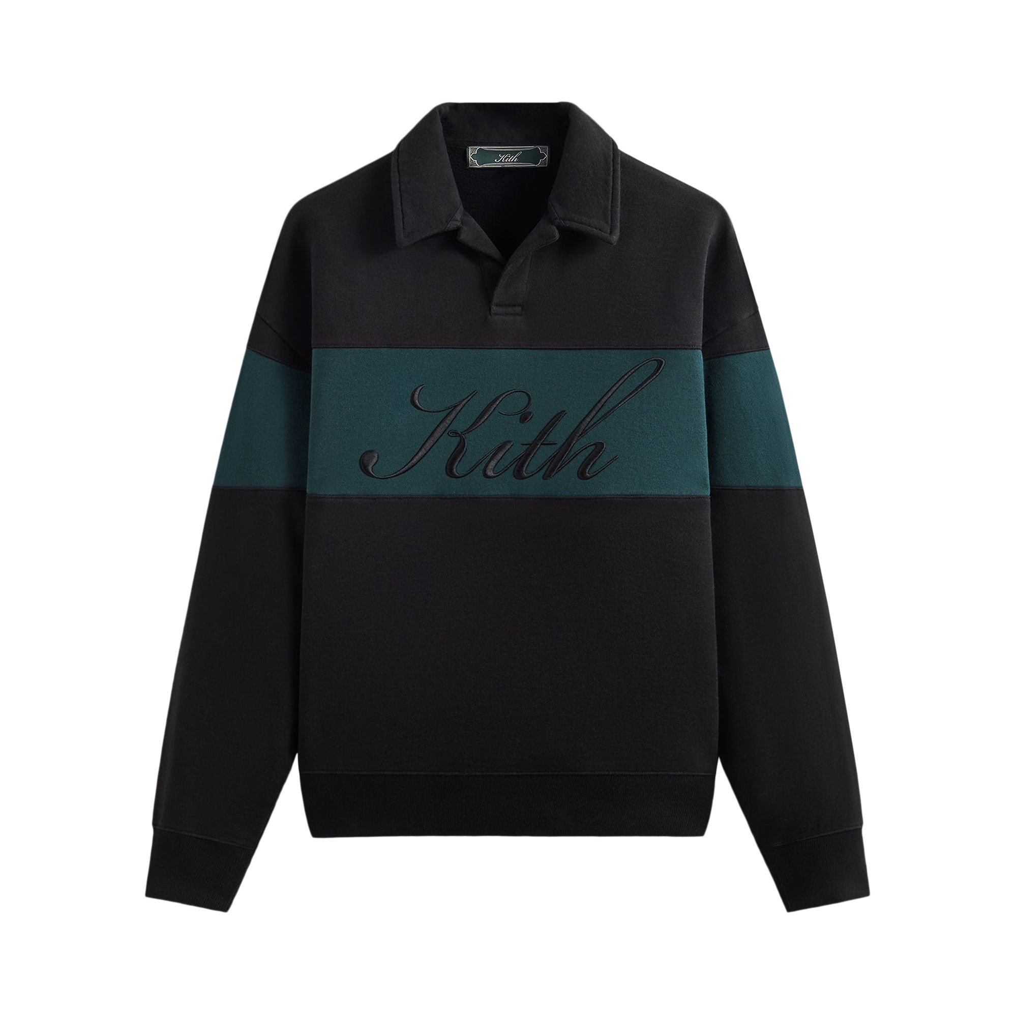 Pre-owned Kith Color-blocked Nelson Collared Pullover 'black' | Men's Size M