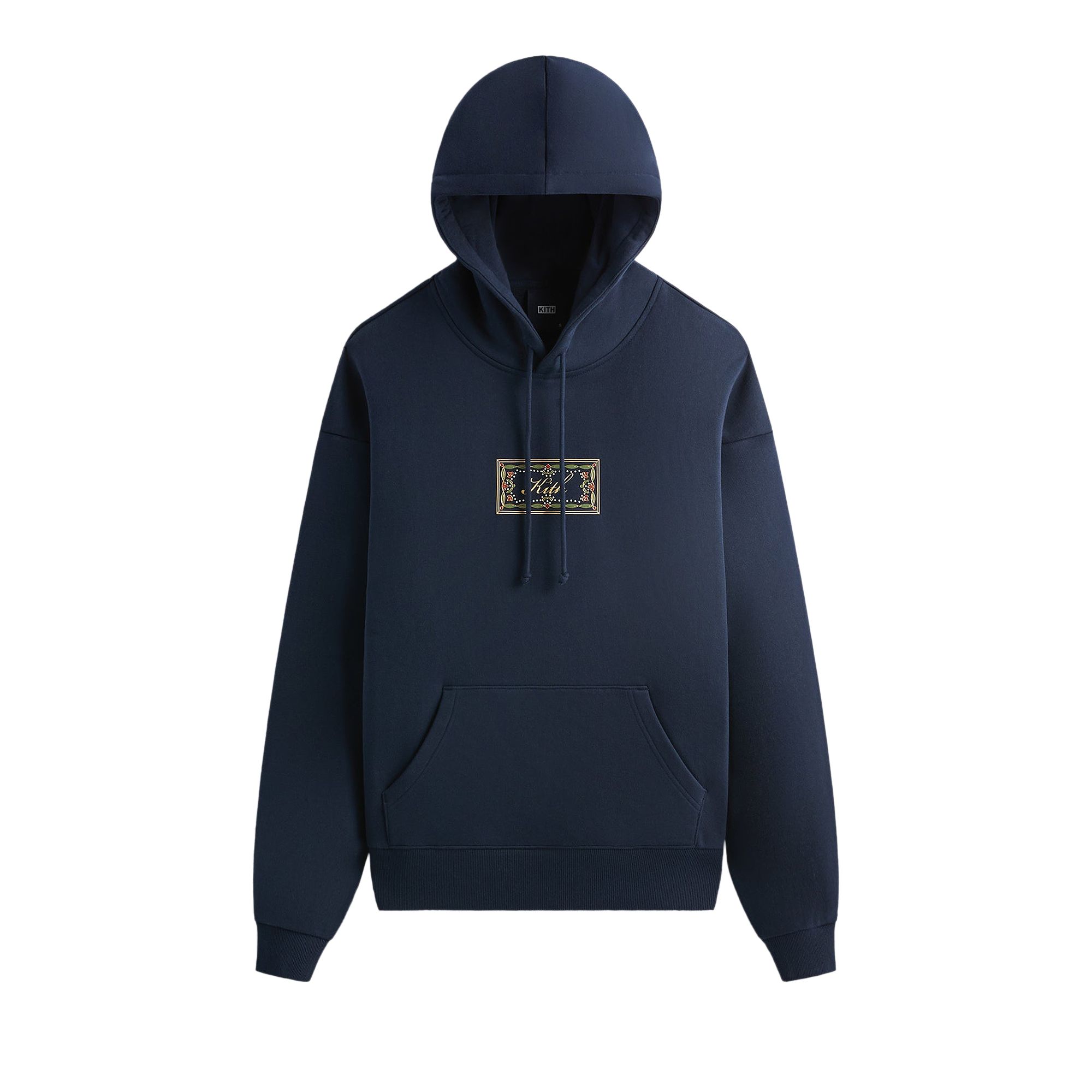 Pre-owned Kith Ornamental Script Nelson Hoodie 'nocturnal' | Blue | Men's Size Xl