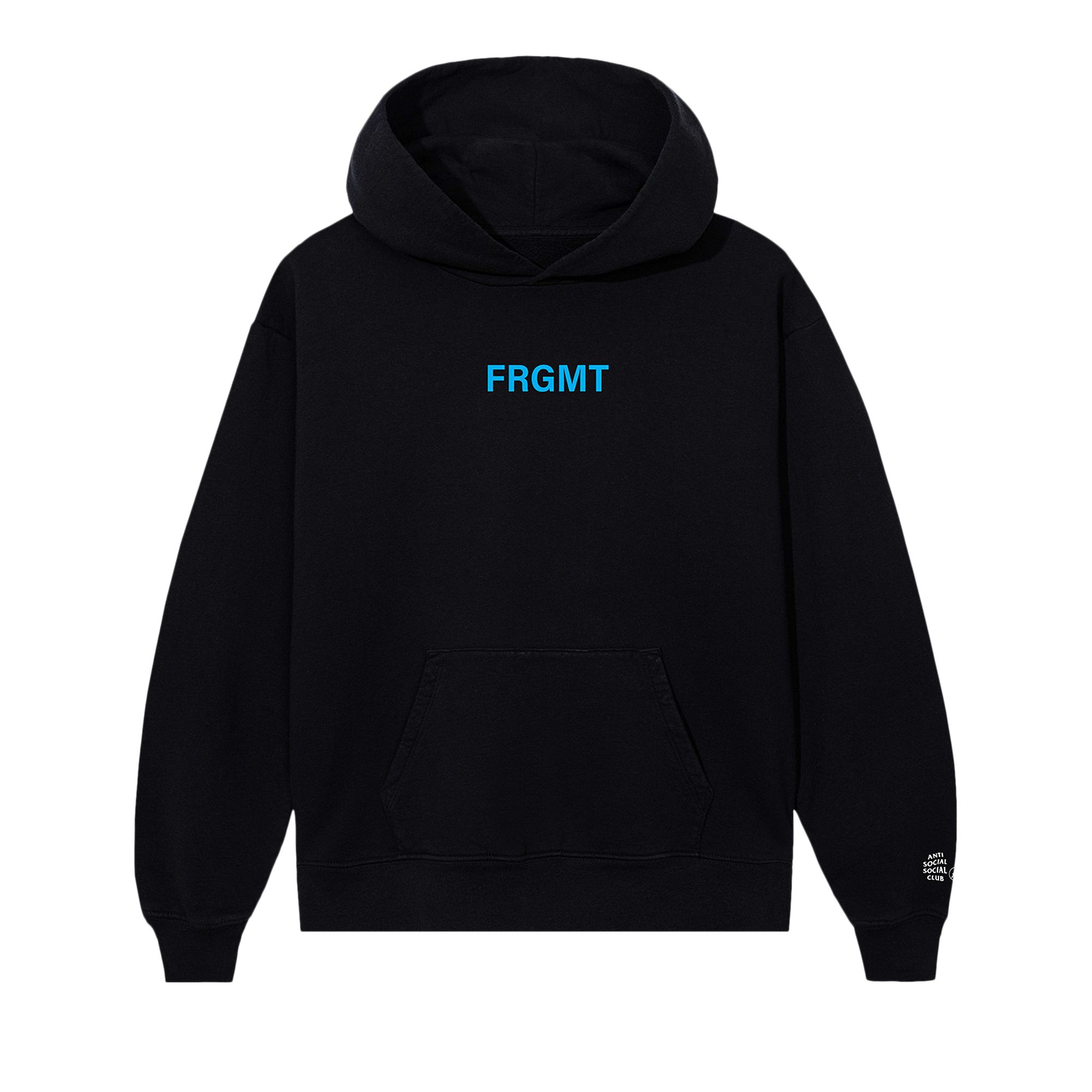 Anti Social Social Club x Fragment Design Logo Hoodie 'Black/Blue' | Men's Size XL