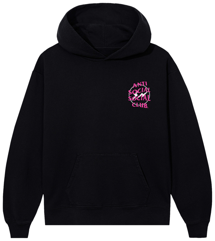 Half black shop half pink hoodie