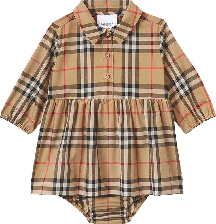 Burberry Kids Check Bloomer Dress 'Archive Beige'