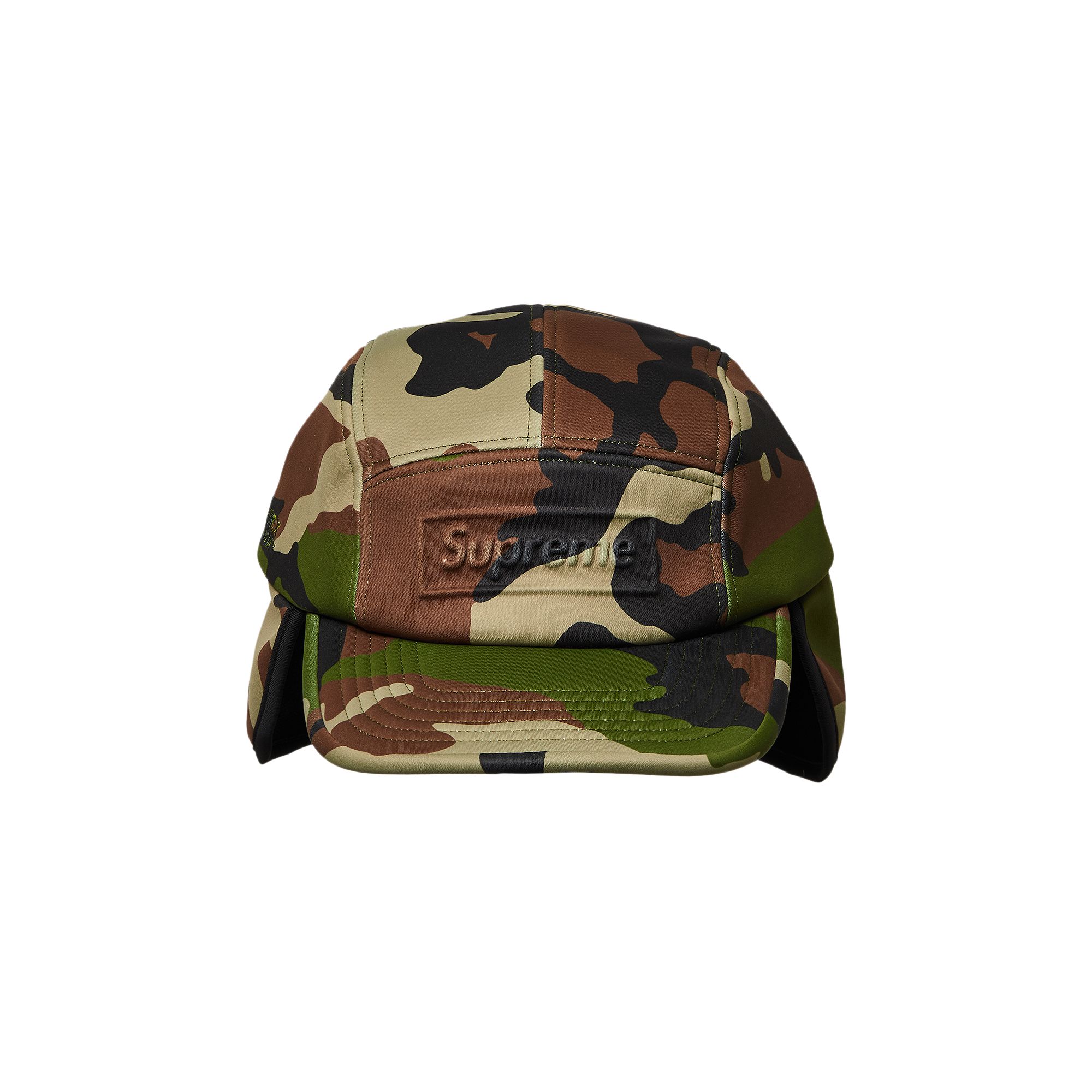 Pre-owned Supreme Windstopper Earflap Camp Cap 'woodland Camo' | Multi-color | Men's Size Onesize
