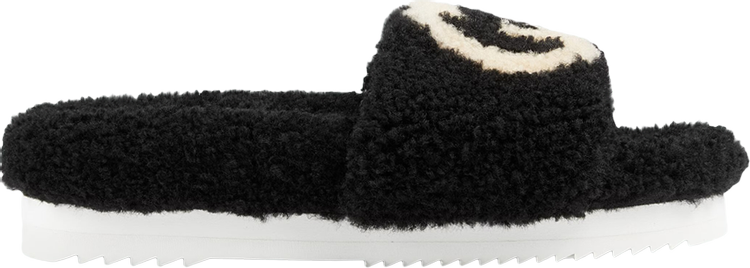 Gucci Wmns Slide Interlocking G Merino Wool   Black