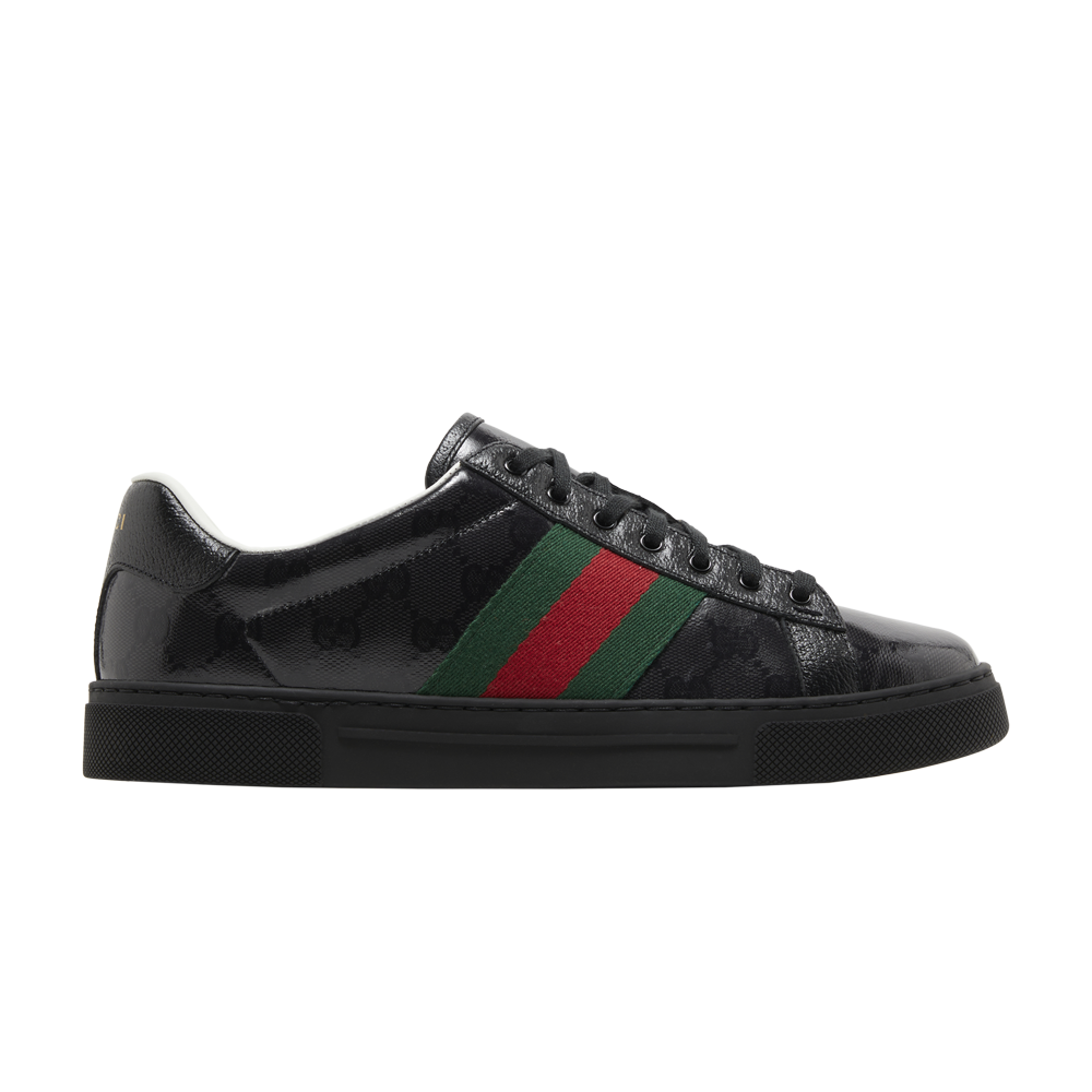 Pre-owned Gucci Ace 'gg Crystal Canvas - Black'