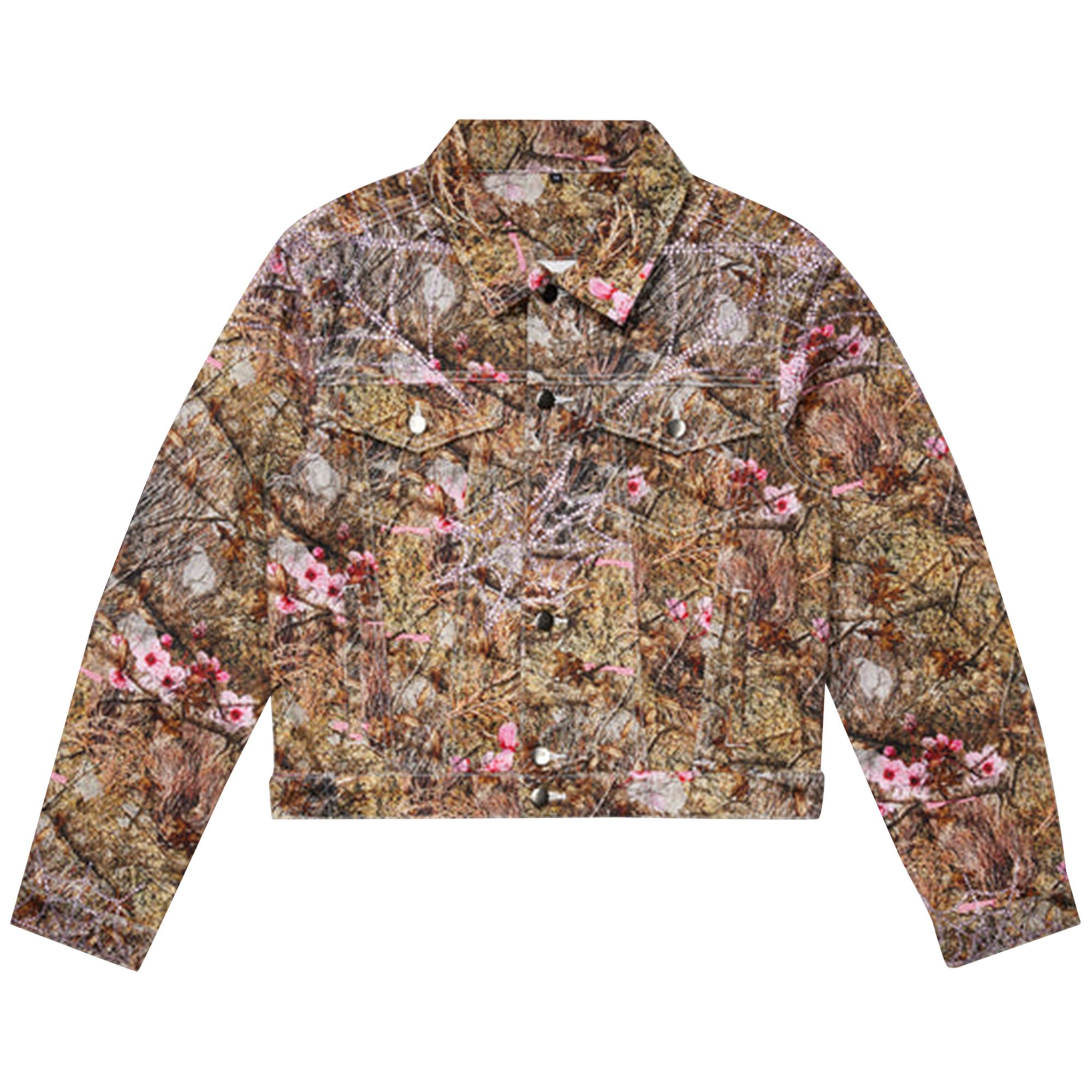 Pre-owned Sp5der Trucker Jacket 'real Tree'