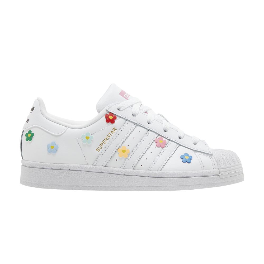 Pre-owned Adidas Originals Adidas Hello Kitty X Superstar J 'colorful Florals' | White | Kid's Size 3.5
