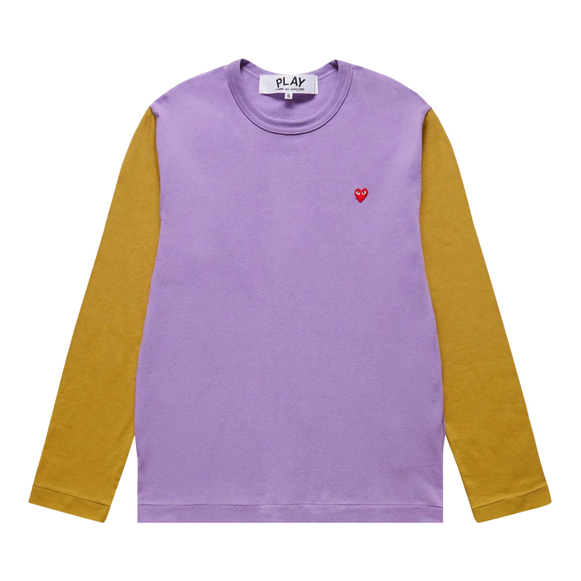Pre-owned Comme Des Garçons Play Bi-colour T-shirt 'purple/olive' | Men's Size S