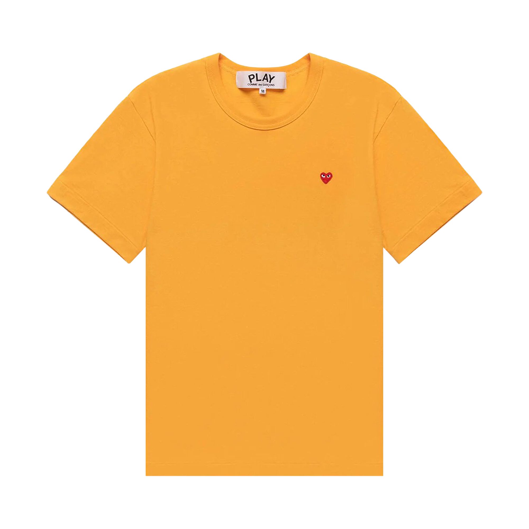 Pre-owned Comme Des Garçons Play Small Red Heart T-shirt 'yellow' | Men's Size Xl