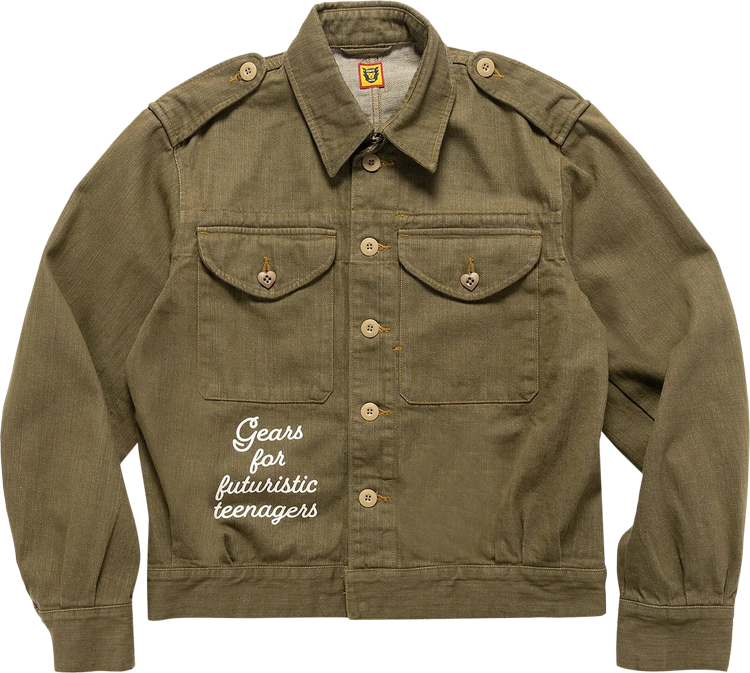 Buy Human Made Military Denim Jacket 'Olive Drab' - HM25JK007 OLIV ...