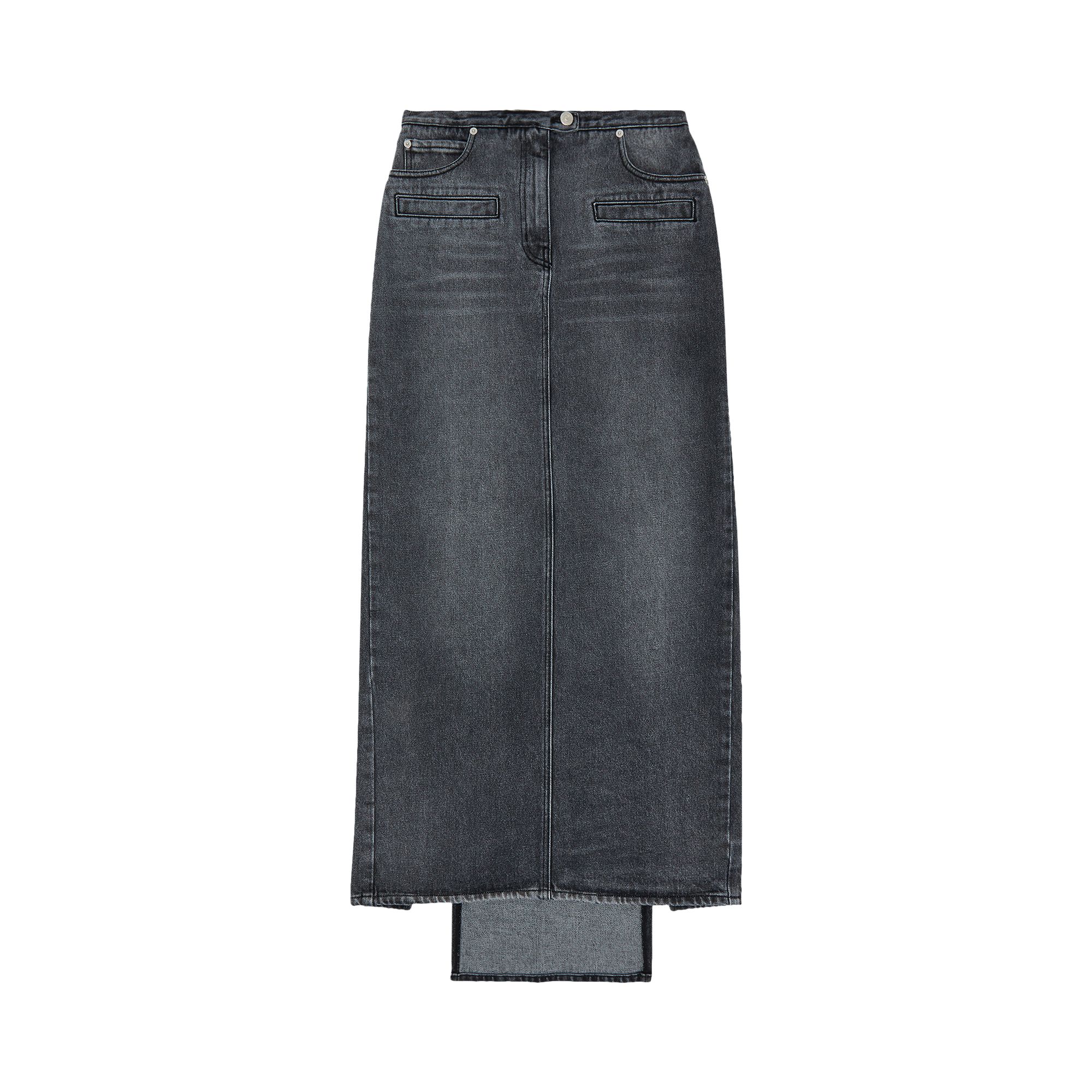 Pre-owned Courrèges Heritage Denim Long Skirt 'stonewashed Grey' | Women's Size 38