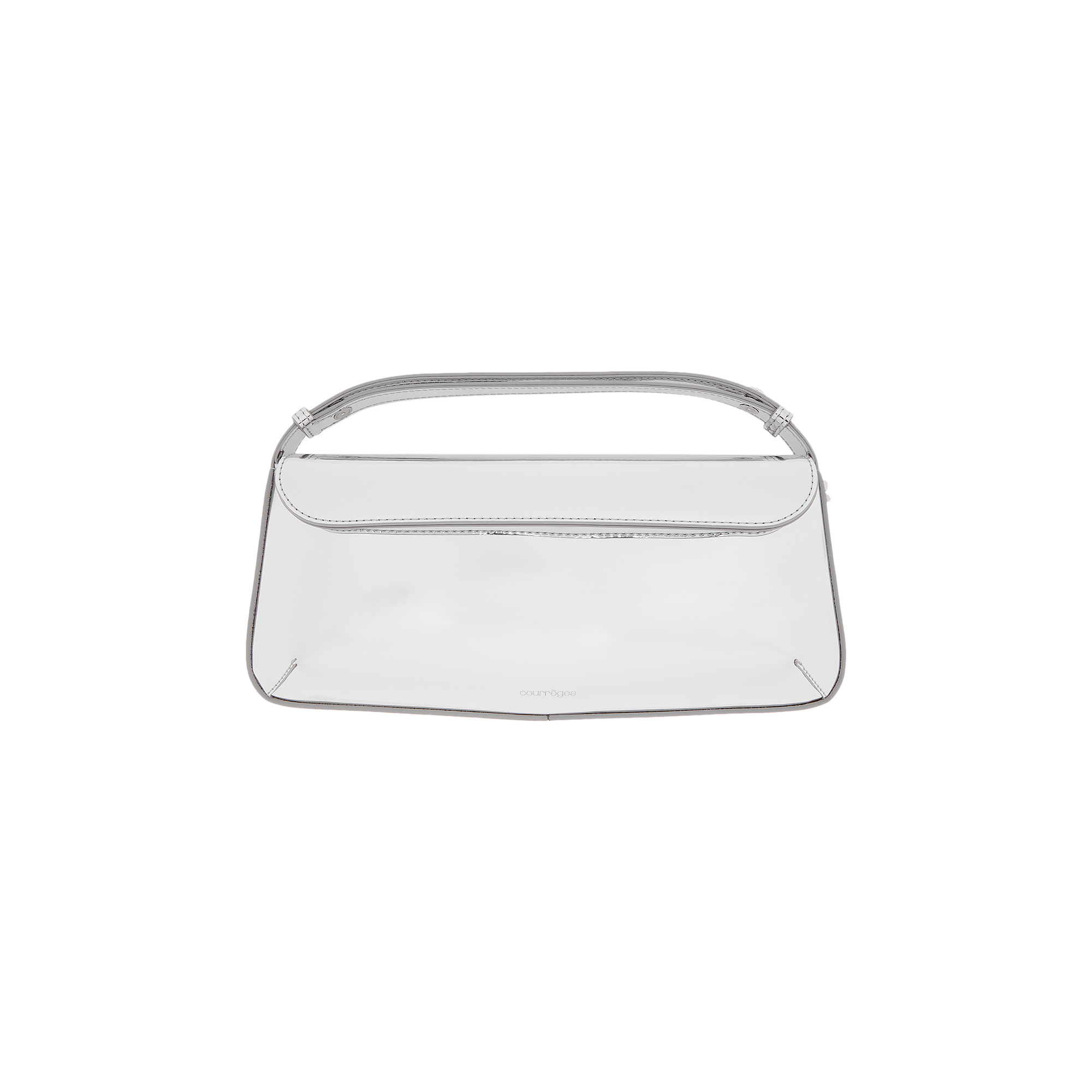 Pre-owned Courrèges Sleek Baguette Bag 'mirror' In White