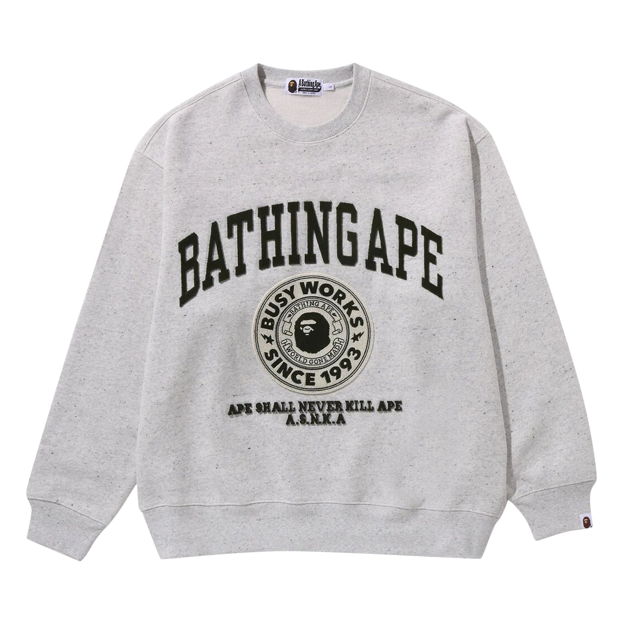 BAPE College Graphic Crewneck 'Grey' | Men's Size M