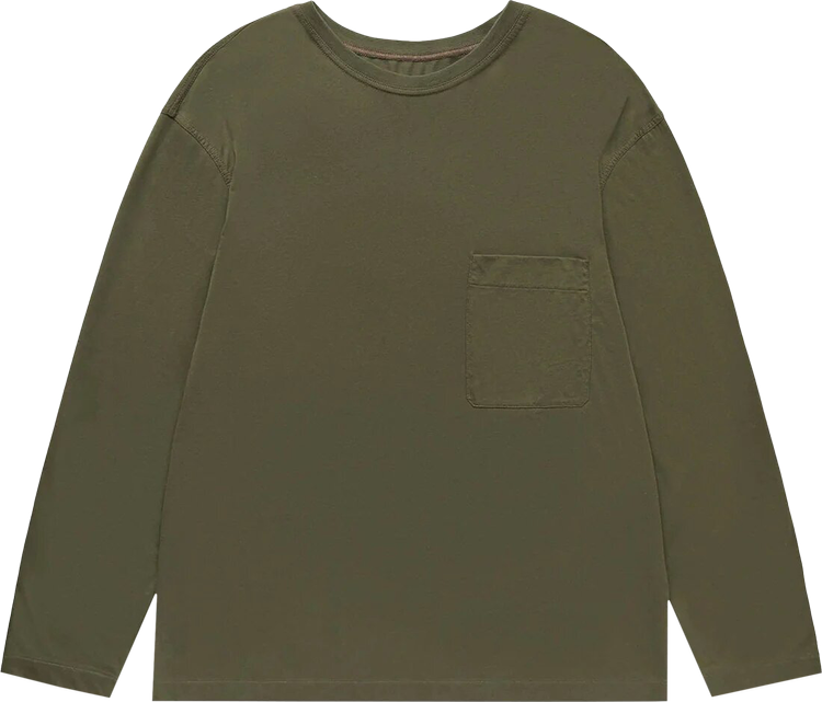 Buy Lemaire Long Sleeve Patch Pocket T-Shirt 'Dark Moss' - TO1108 ...