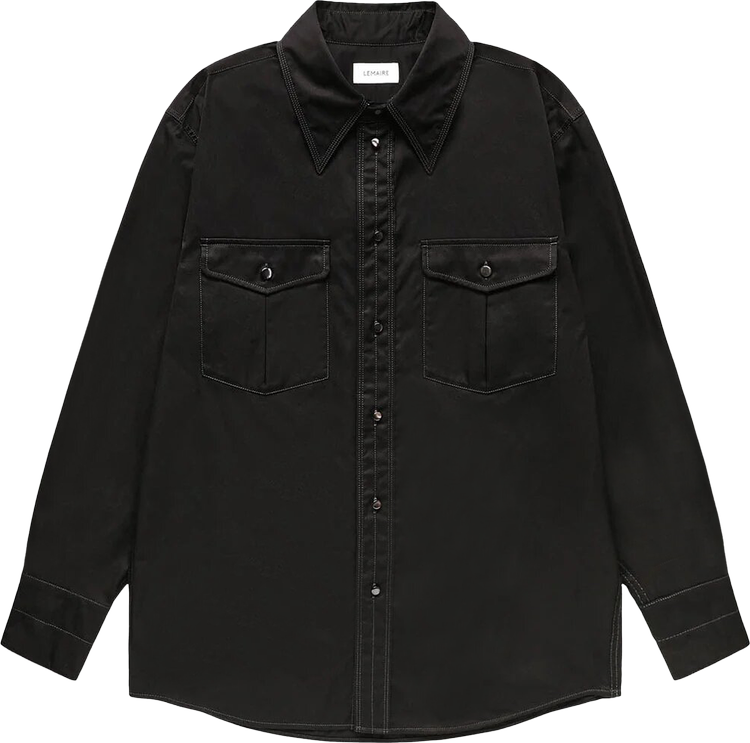 Buy Lemaire Relaxed Western Shirt 'Black' - SH1038 LF824 BK999 | GOAT