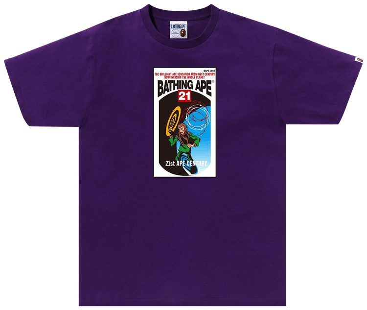 Purple bape t sales shirt