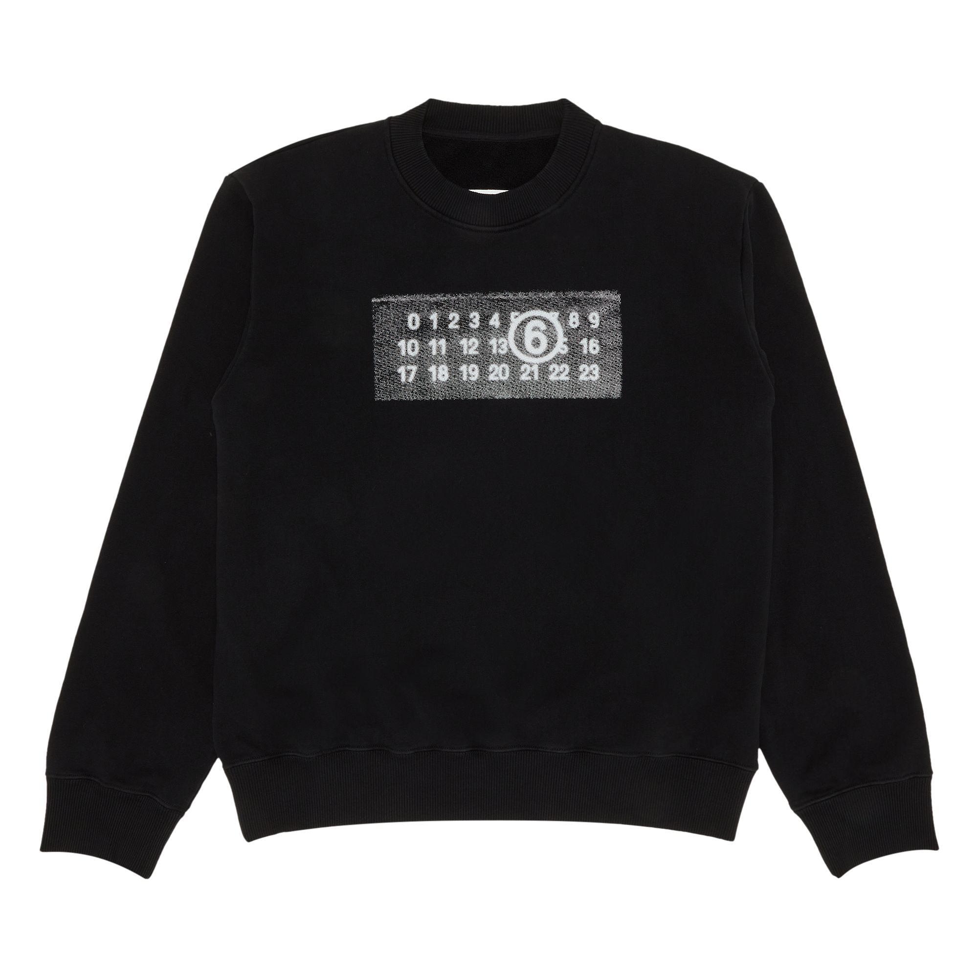 Pre-owned Mm6 Maison Margiela Unbrushed Jersey Crewneck Sweatshirt 'black' | Men's Size L