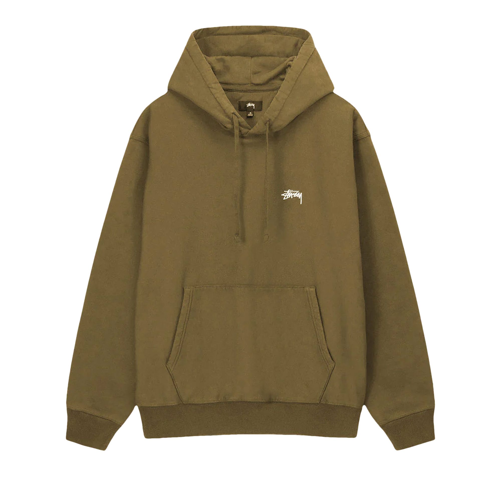Pre-owned Stussy Stock Logo Hoodie 'olive' | Green | Men's Size M