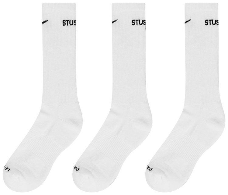 Buy Stussy x Nike DriFit Crew Sock (3 Pack) 'White' FQ3054010 WHIT