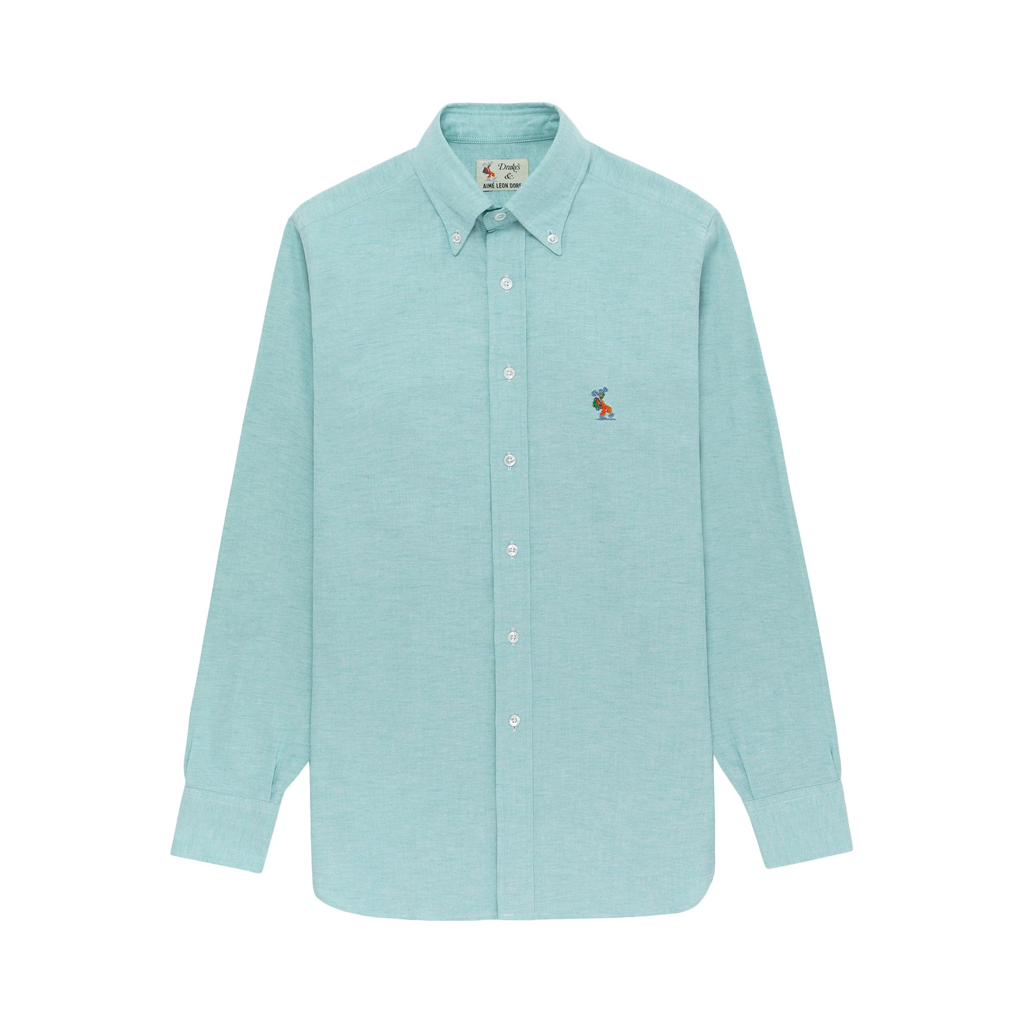 Pre-owned Aimé Leon Dore X Drake's Oxford Shirt 'green' | Men's Size 16.5