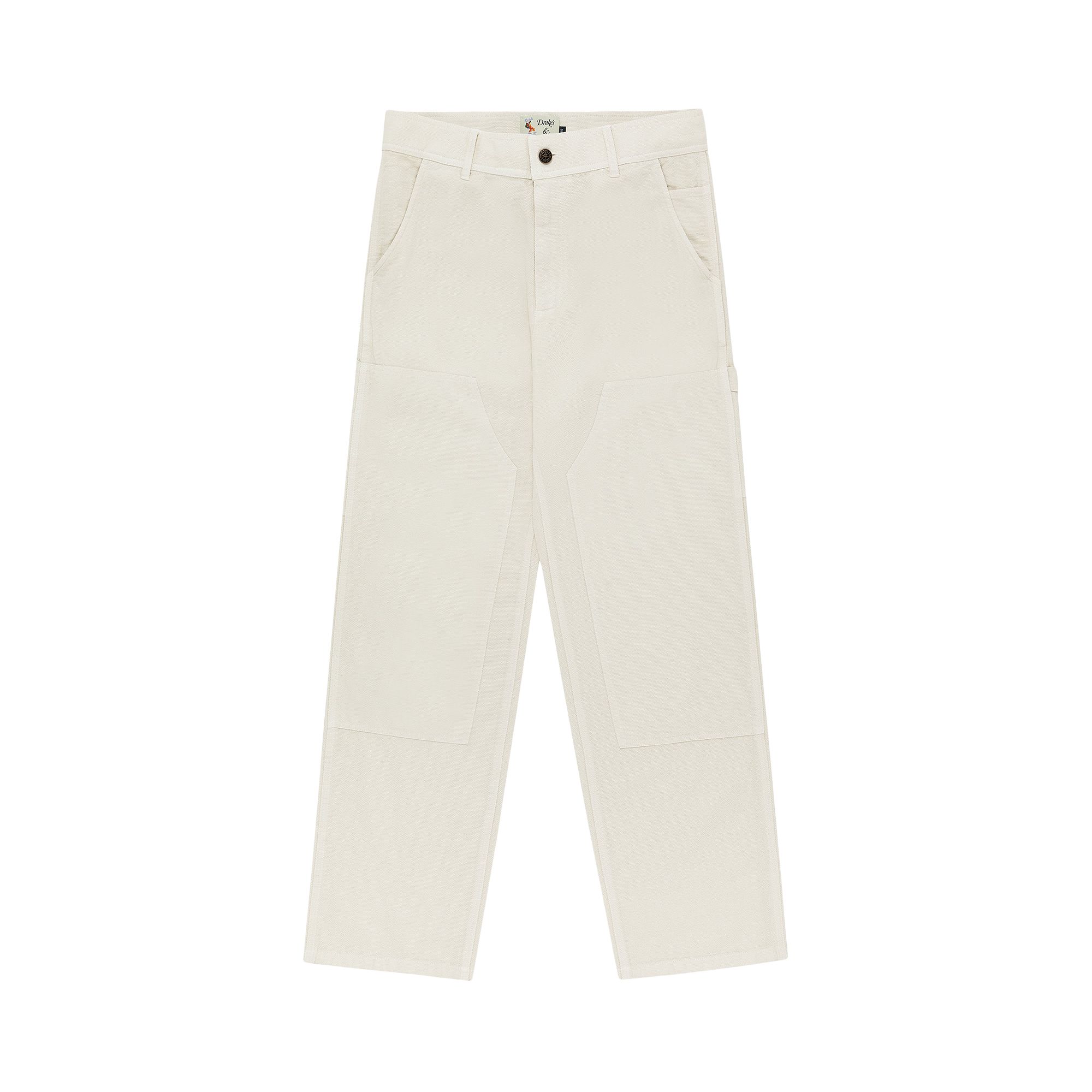 Pre-owned Aimé Leon Dore X Drake's Garment Dyed Carpenter Pant 'silver Birch' | White | Men's Size Xl