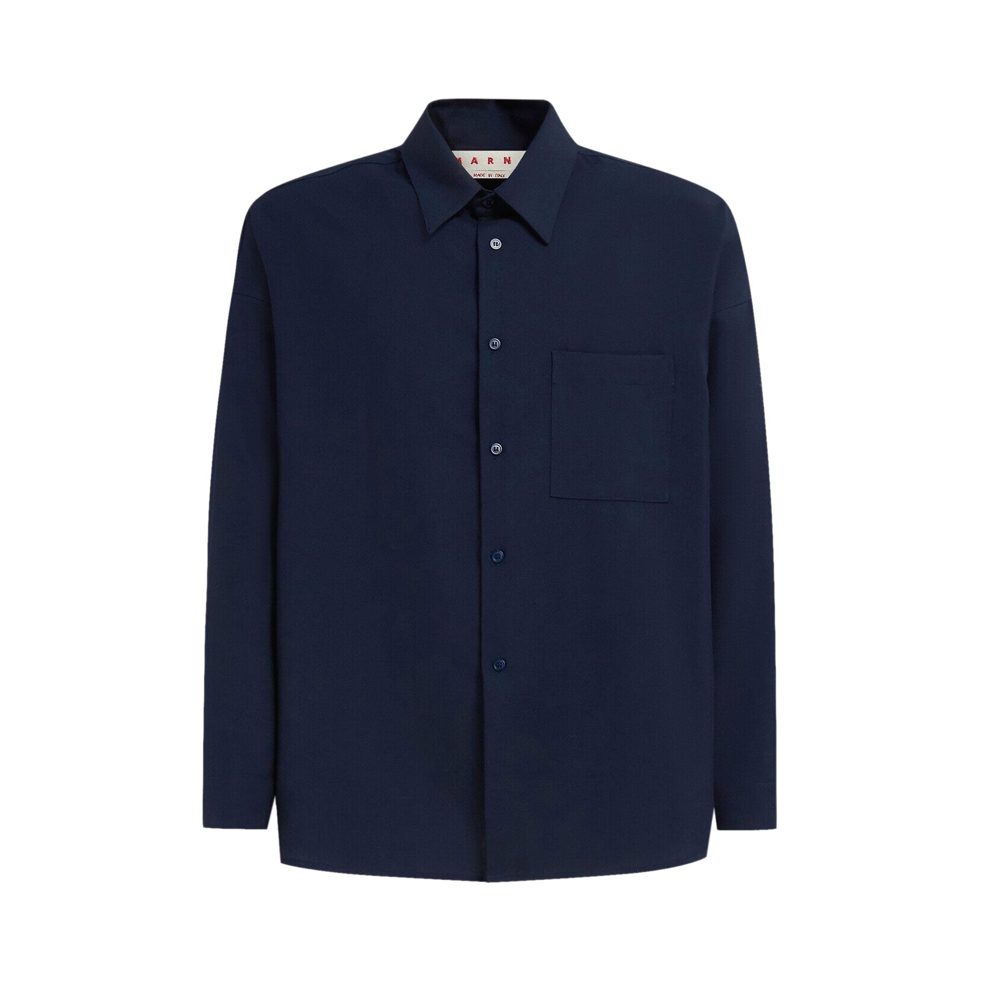 Marni Boxy Fit Tropical Shirt 'Blue/Black' | Men's Size 50