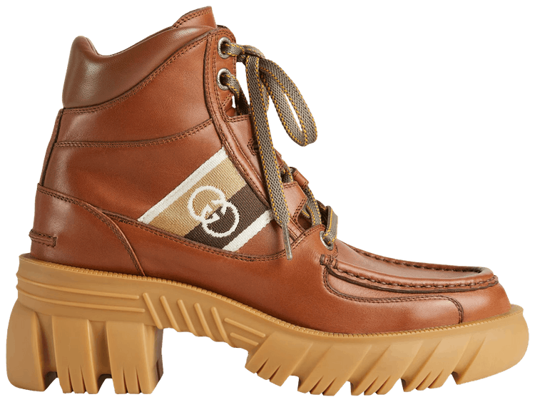 Gucci Wmns Ankle Boot Interlocking G   Brown