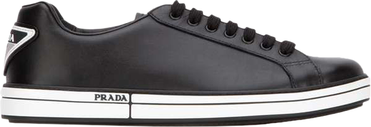 Prada Leather Plaque Sneaker 'Black'