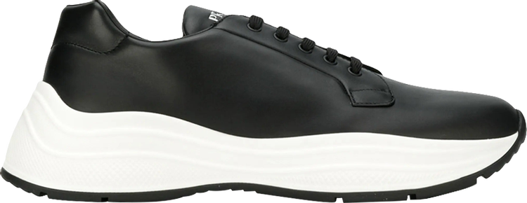 Prada Logo Embossed Chunky Sole Sneaker 'Black White'