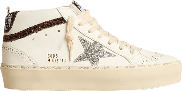 Golden Goose Wmns Mid Star High 'White Silver Brown'