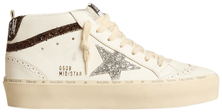 Golden Goose Wmns Mid Star High White Silver Brown