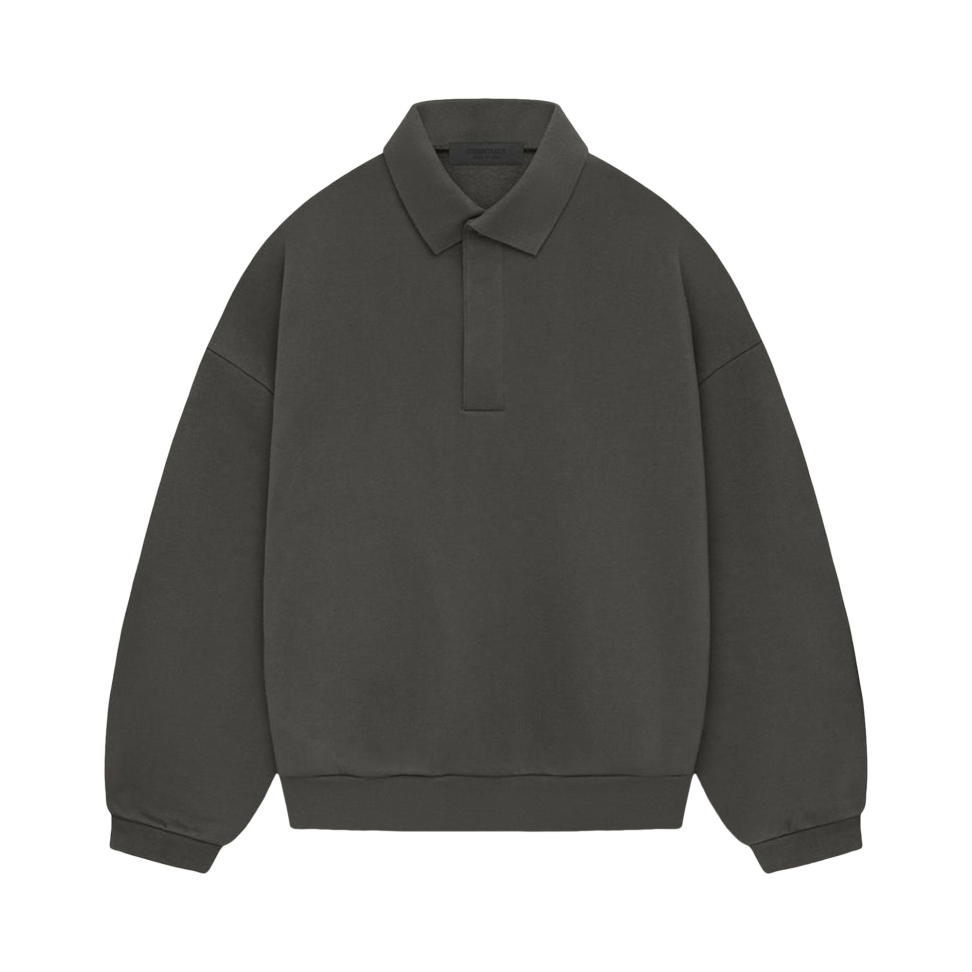 Fear of God Essentials Long-Sleeve Polo 'Ink' | Black | Men's Size M