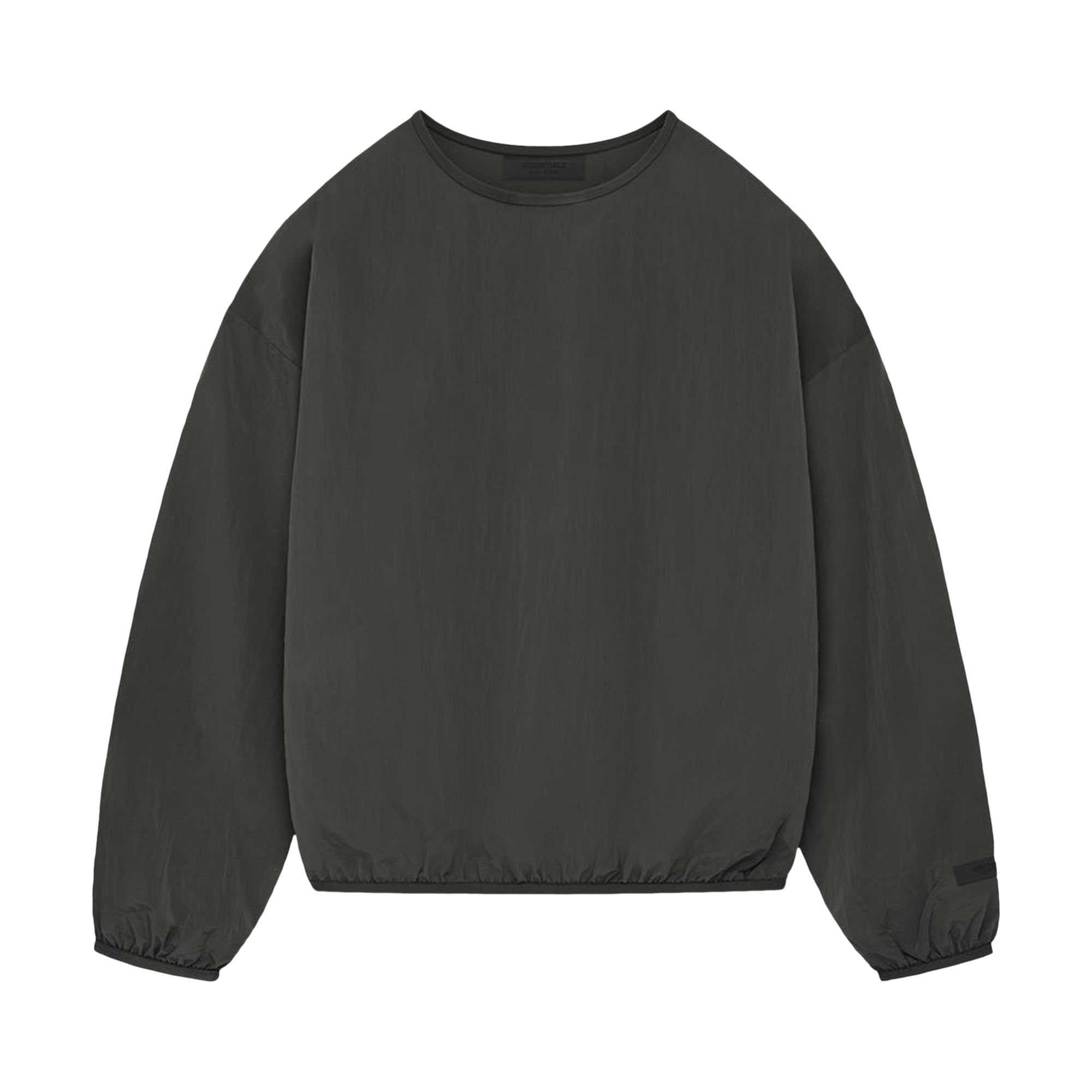 Pre-owned Essentials Fear Of God  Crinkle Nylon Pullover Crewneck 'ink' In Black