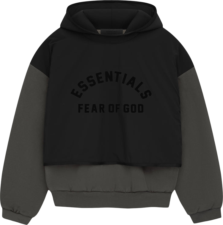Buy Fear of God Essentials Nylon Fleece Hooded Sweater 'Ink/Jet Black ...