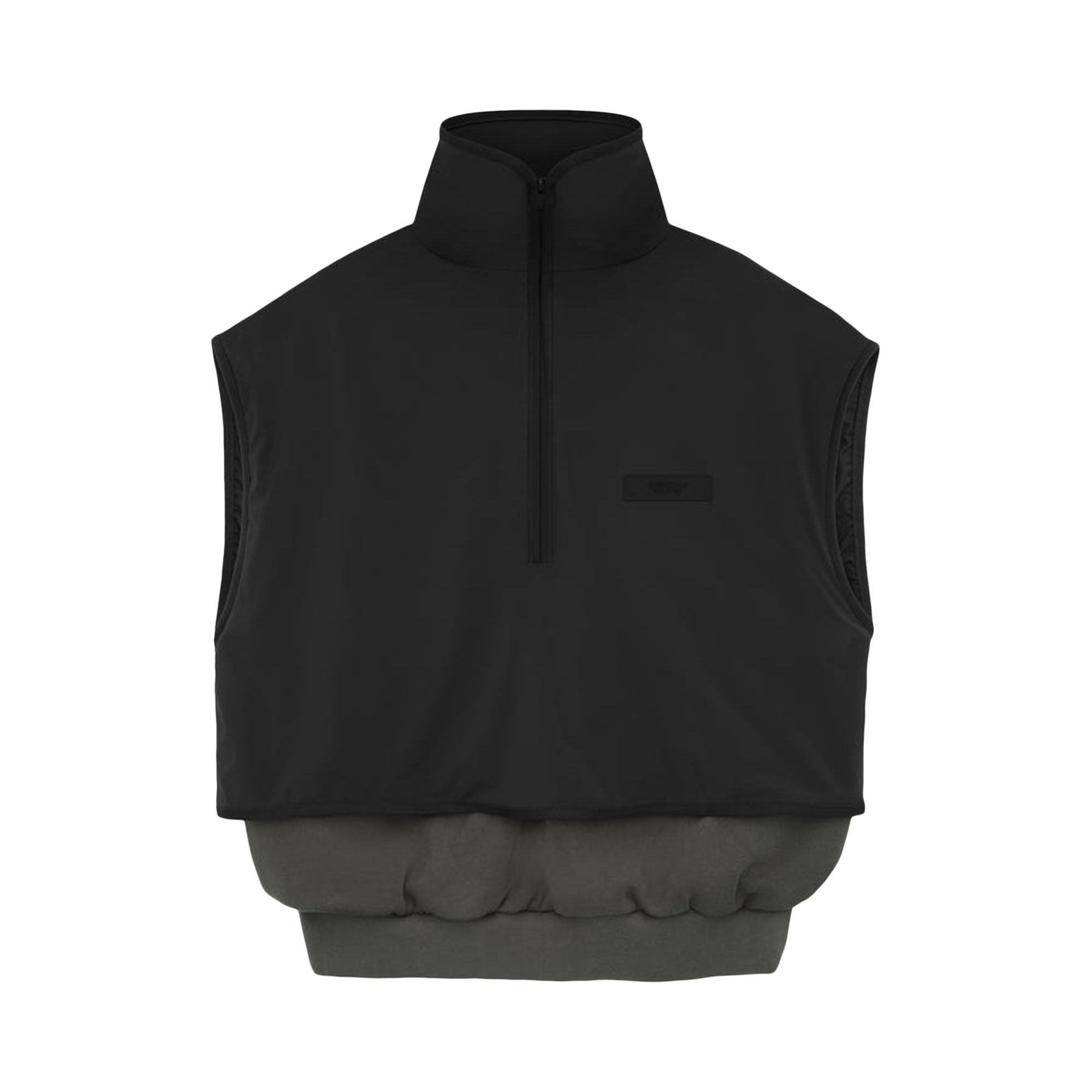 Fear of God Essentials Nylon Fleece Mockneck Vest 'Ink/Jet Black' | Men's Size M