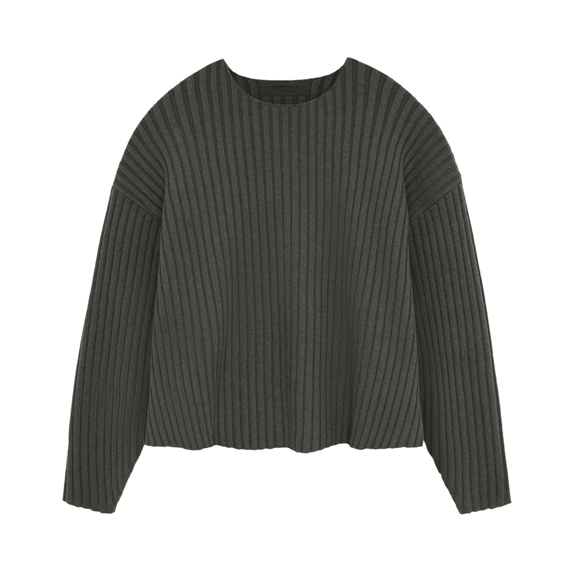 Pre-owned Essentials Fear Of God  Raw Neck Sweater 'ink' In Black