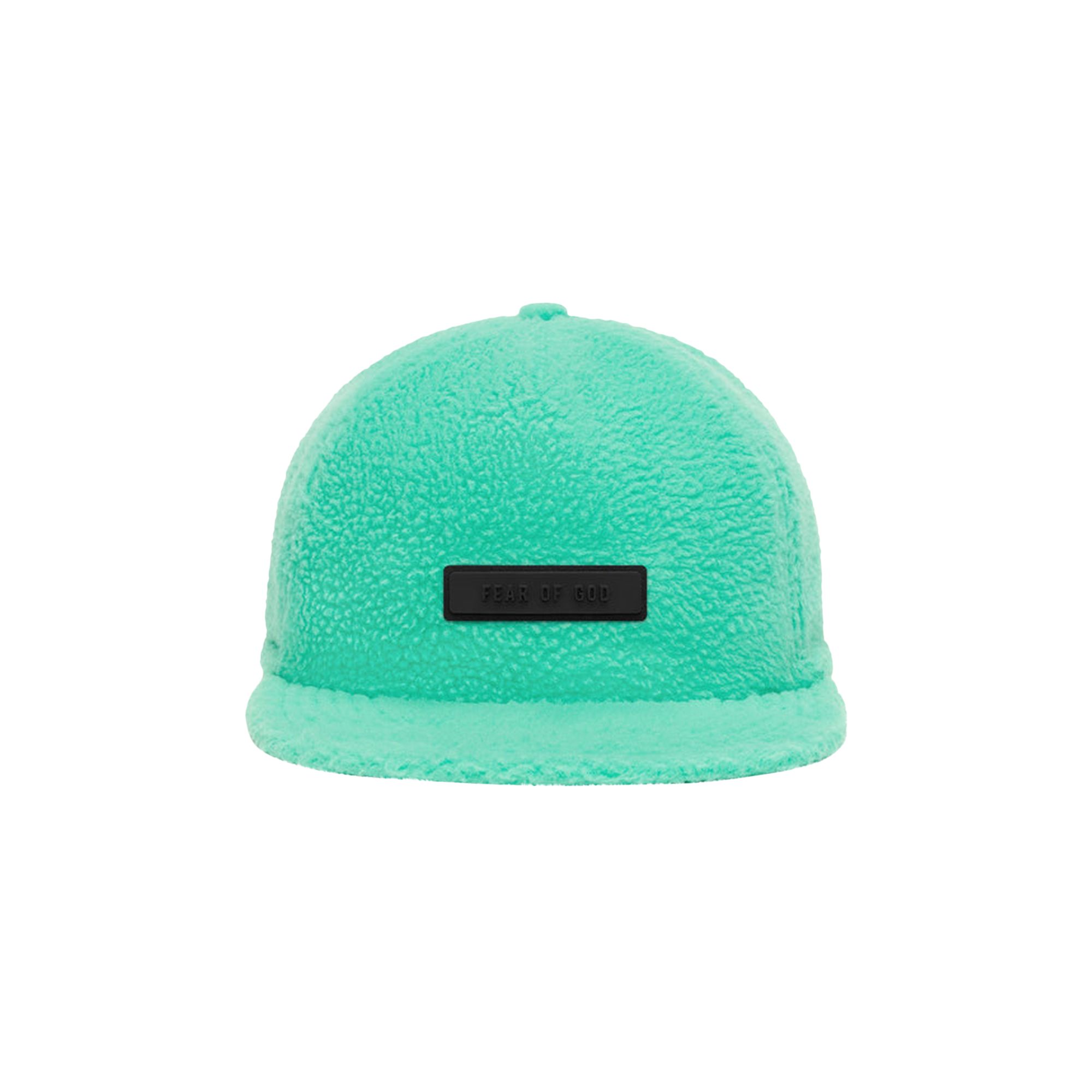 Pre-owned Essentials Fear Of God Polar Fleece Baseball Cap 'mint Leaf' In Green