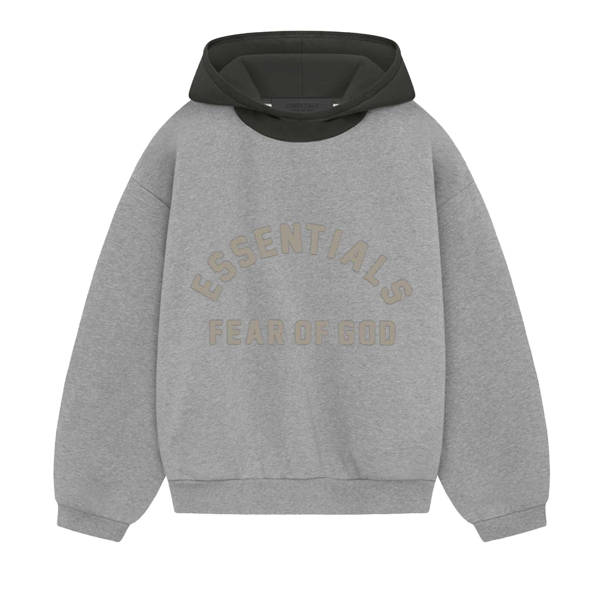Fear of God Essentials Kids Nylon Fleece Hoodie 'Dark Heather Oatmeal/Ink' | Grey | Kid's Size 12
