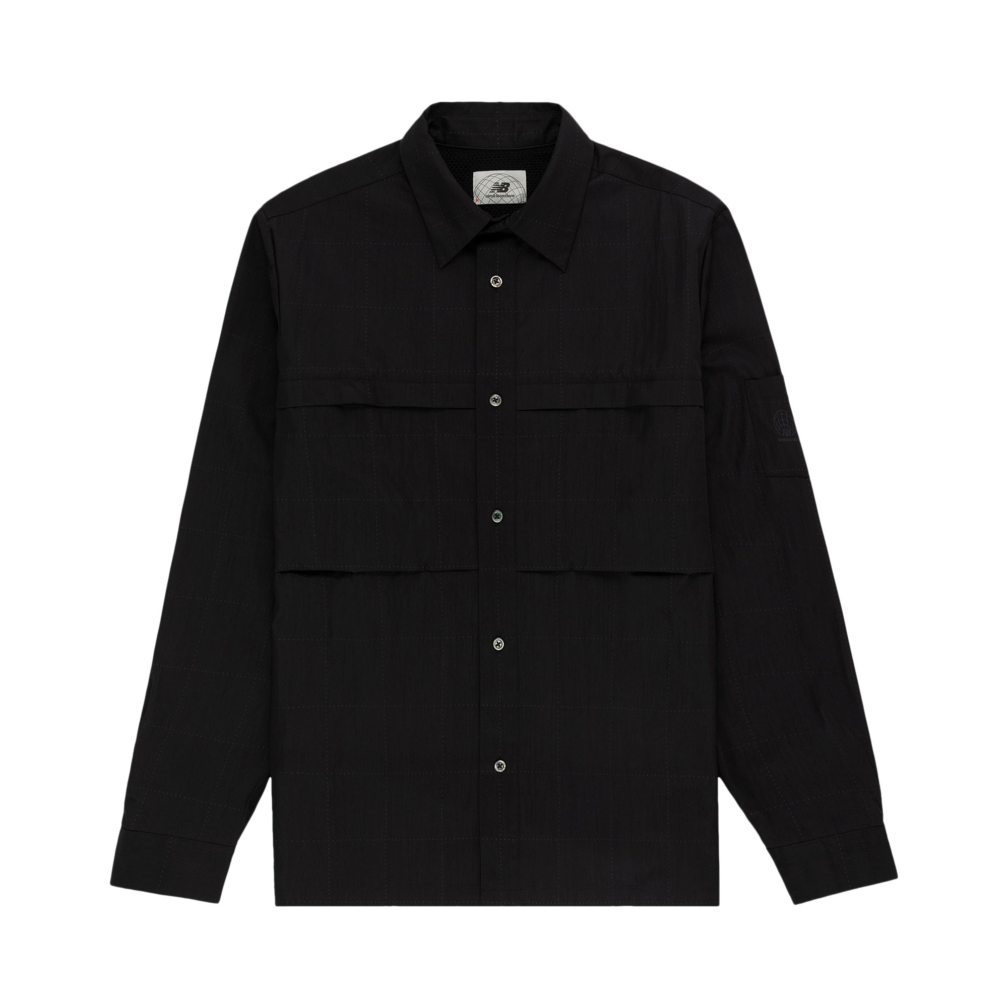 Pre-owned Aimé Leon Dore X New Balance Windowpane Grid Shirt 'jet Black' | Men's Size S