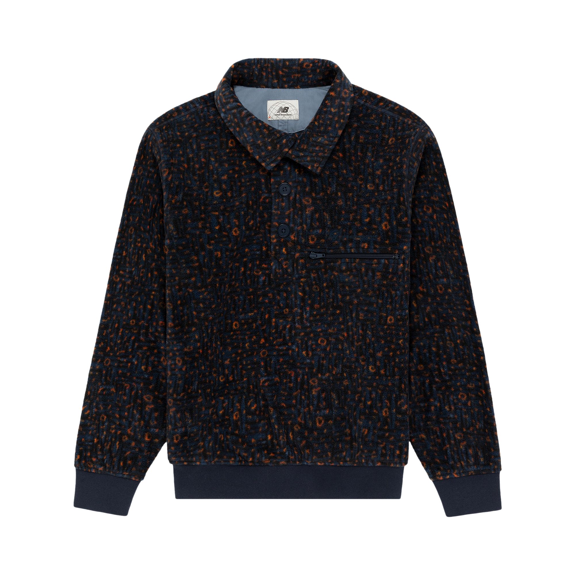 Pre-owned Aimé Leon Dore X New Balance Fleece Popover 'geo Pattern' | Black | Men's Size S