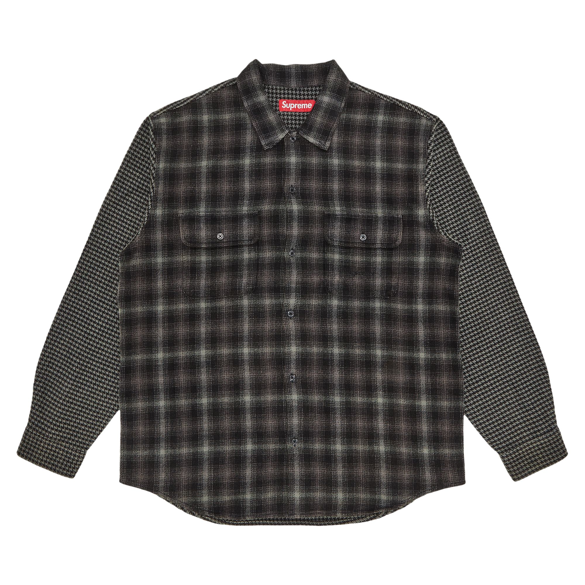 Supreme Houndstooth Plaid Flannel Shirt 'Black' | Men's Size M