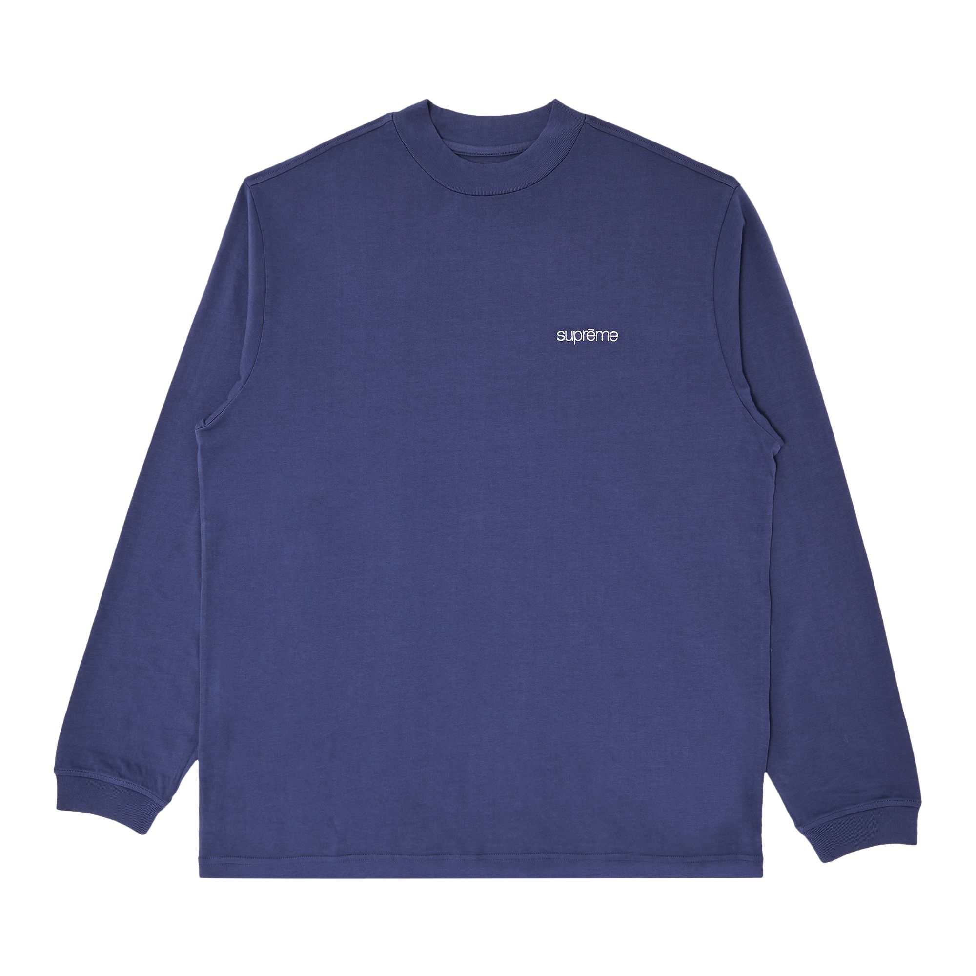 Supreme Mock Neck Long-Sleeve Top 'Navy' | Blue | Men's Size XL