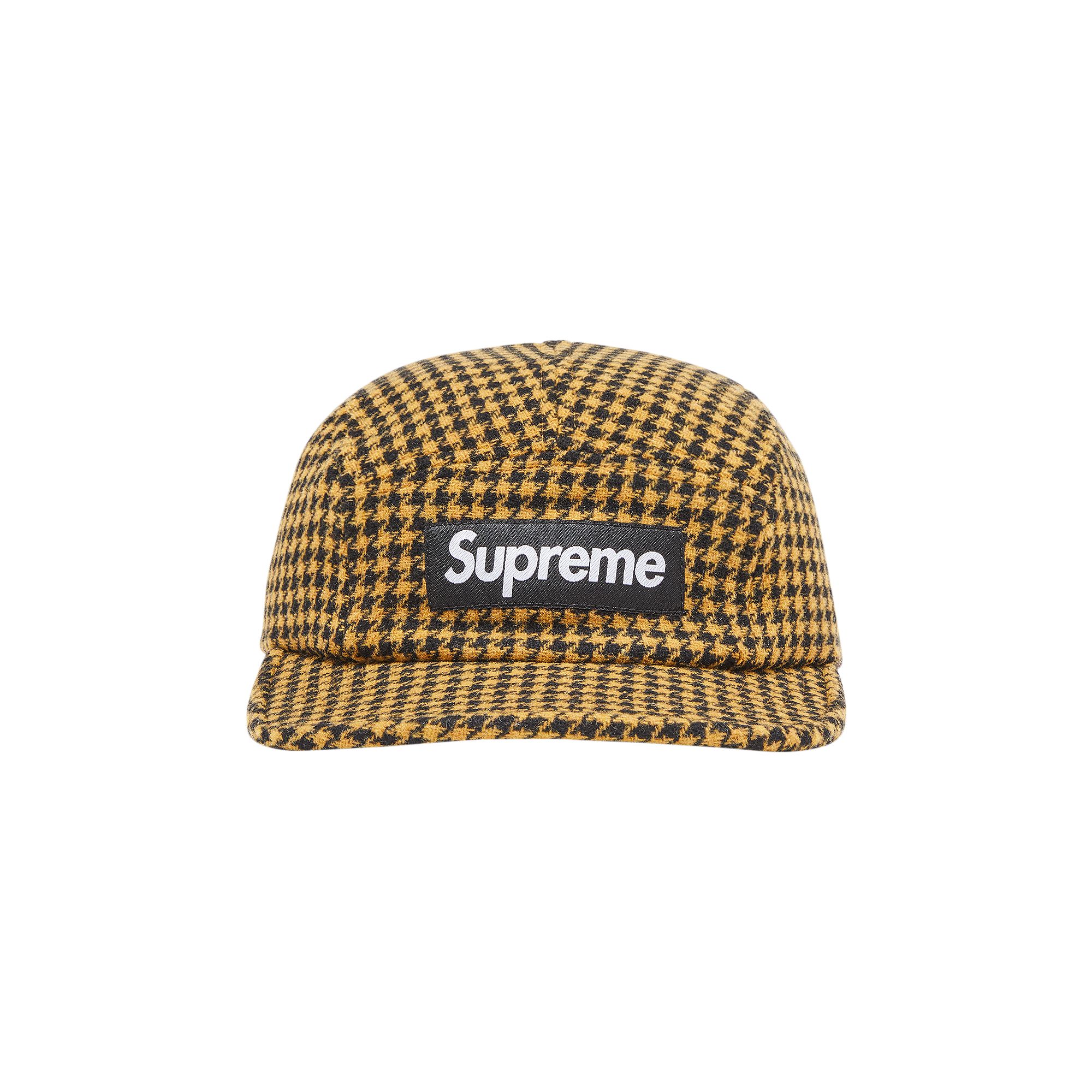 Supreme Houndstooth Wool Camp Cap 'Yellow' | Men's Size Onesize