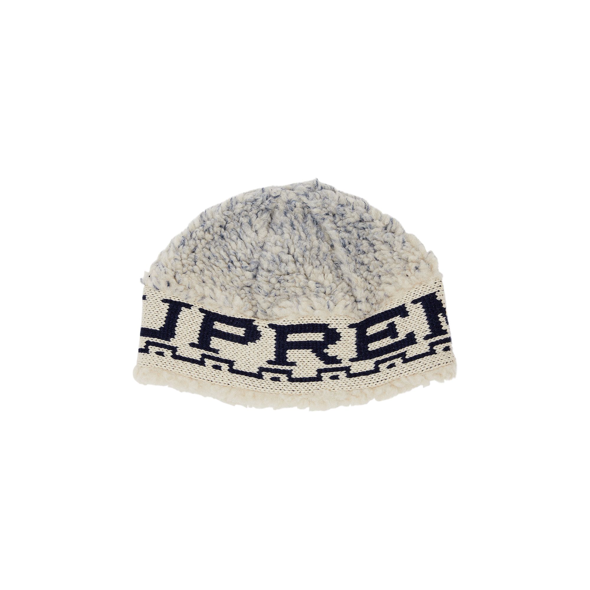 Supreme Sherpa Logo Beanie 'Natural' | Cream | Men's Size Onesize