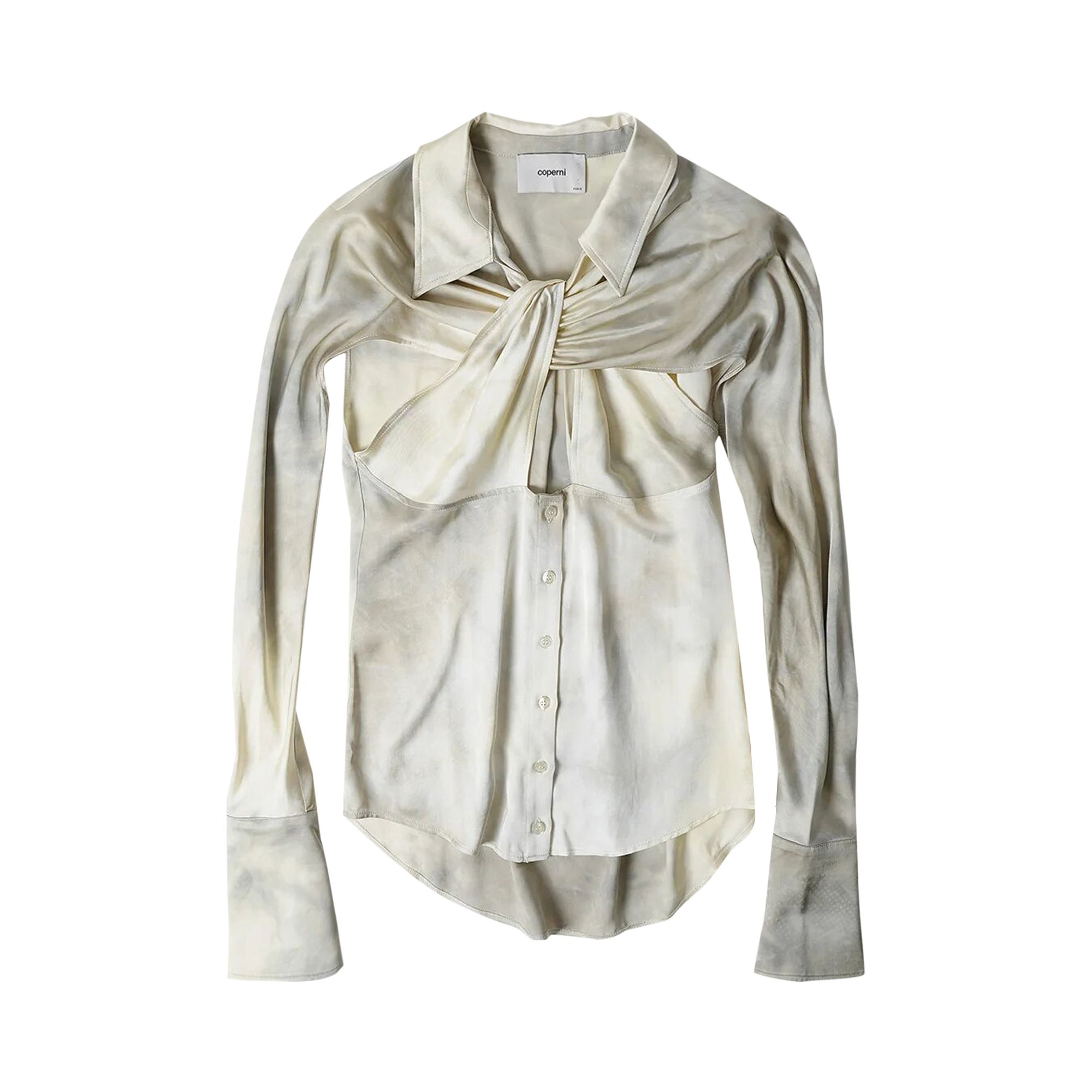 Pre-owned Coperni Cut Out Detailed Gradient Effect Shirt 'beige' | Tan | Women's Size 38