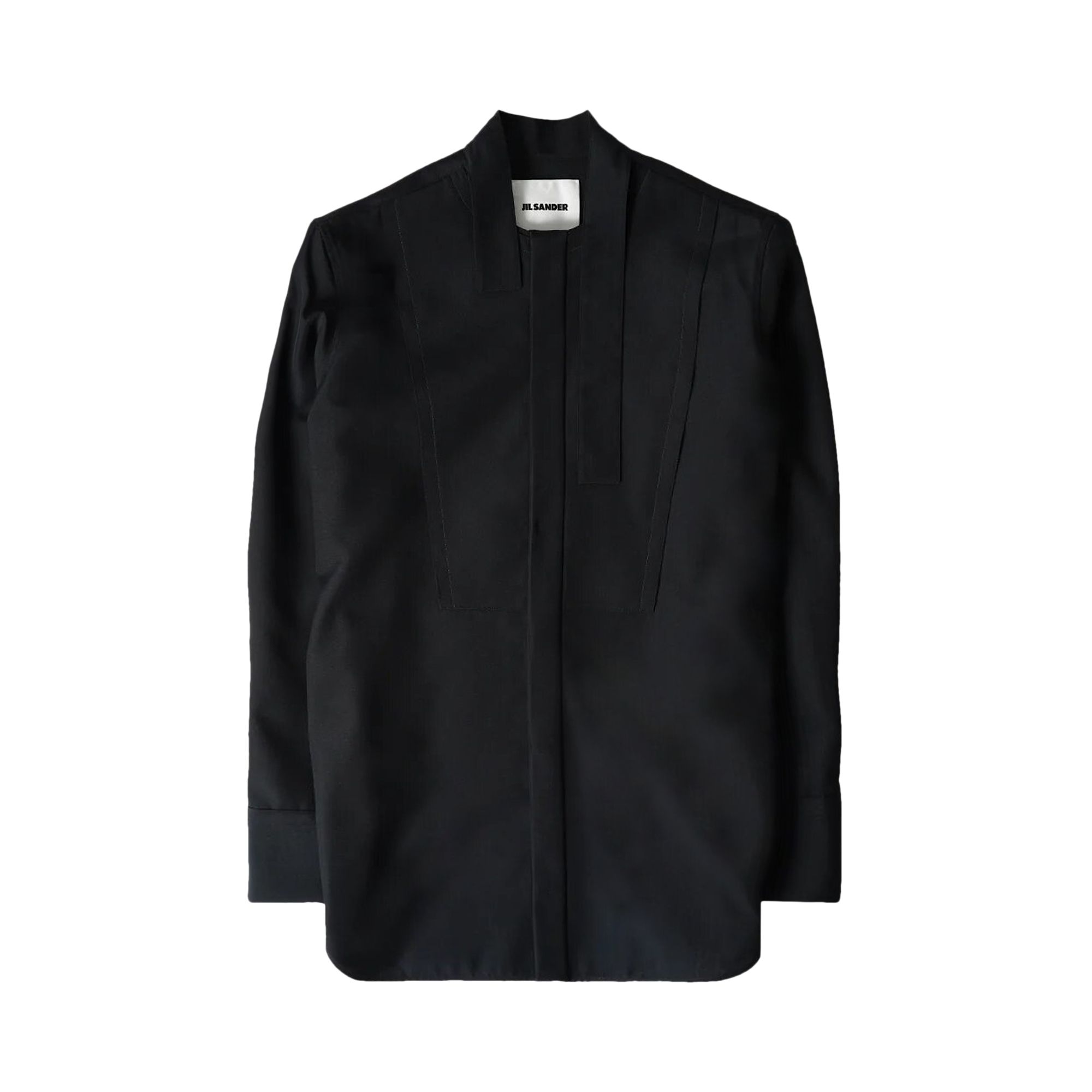 Pre-owned Jil Sander Longline Wool Canvas Shirt 'black' | Men's Size 39