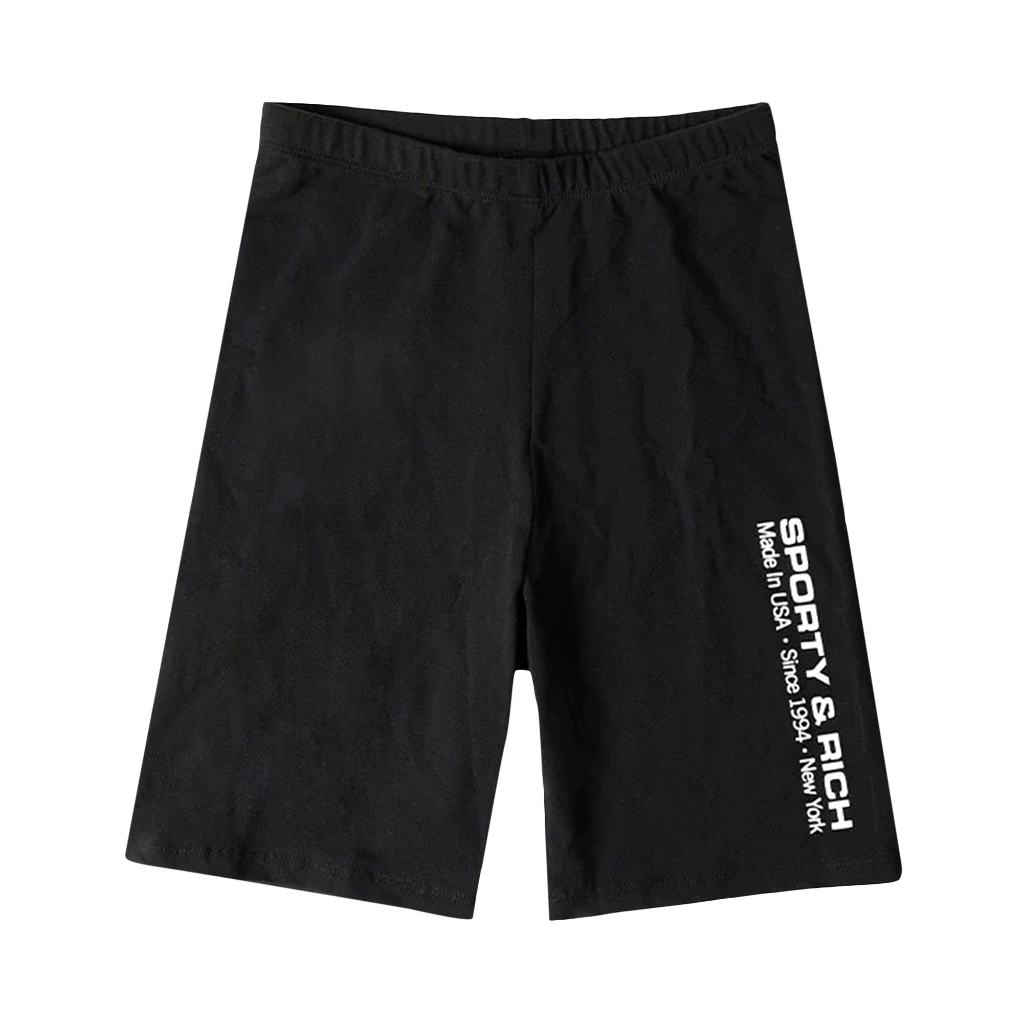 Sporty & Rich Logo Printed Fitted Shorts 'Black/White' | Women's Size L