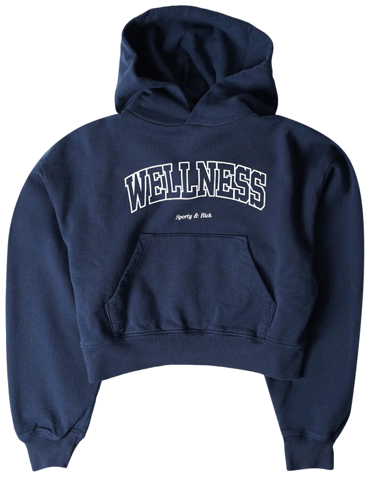 Navy blue cropped hoodie online